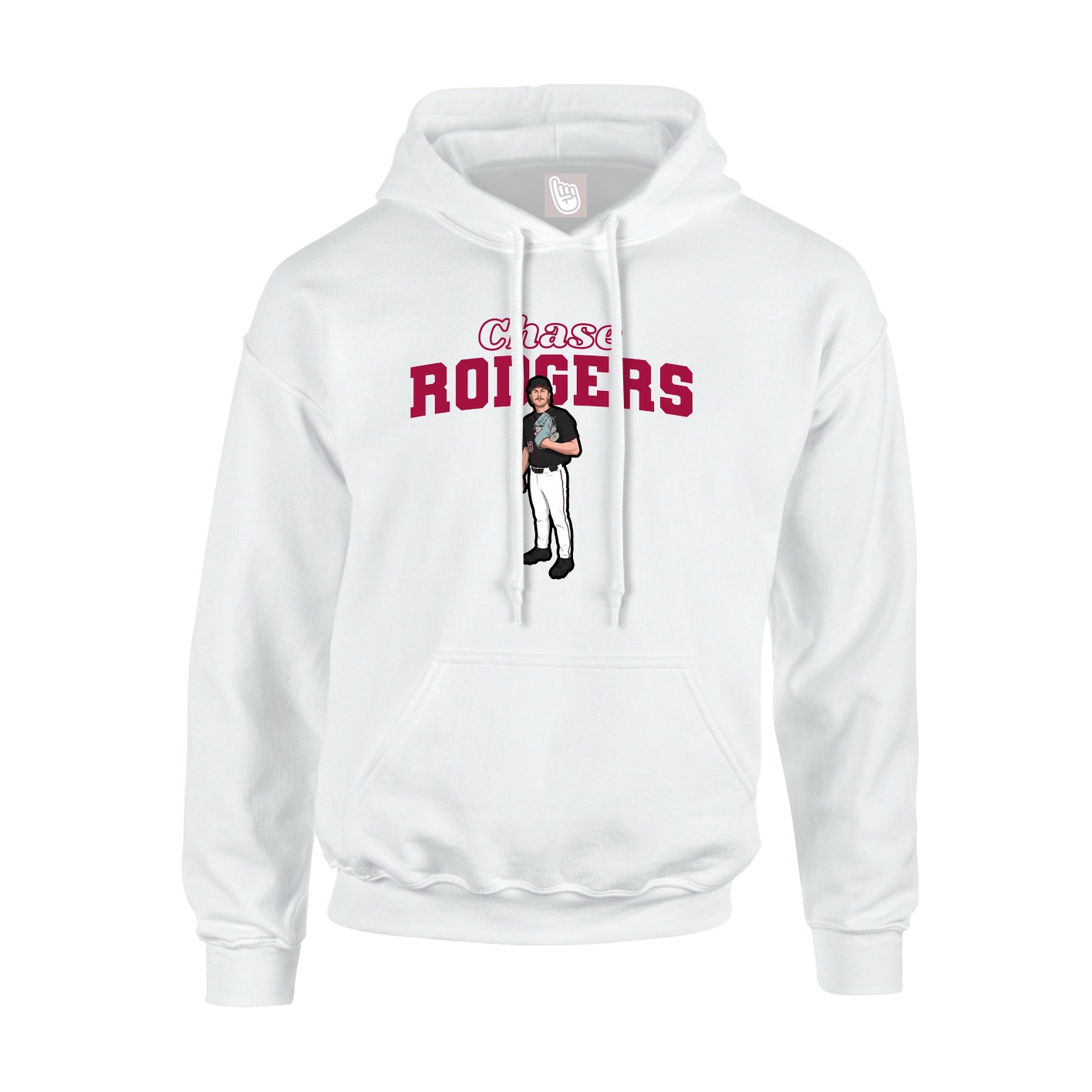 Youth Hoodie — Name Arch in White