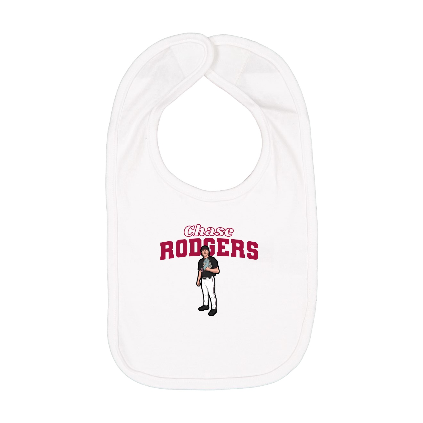 Infant Bib — Name Arch in White