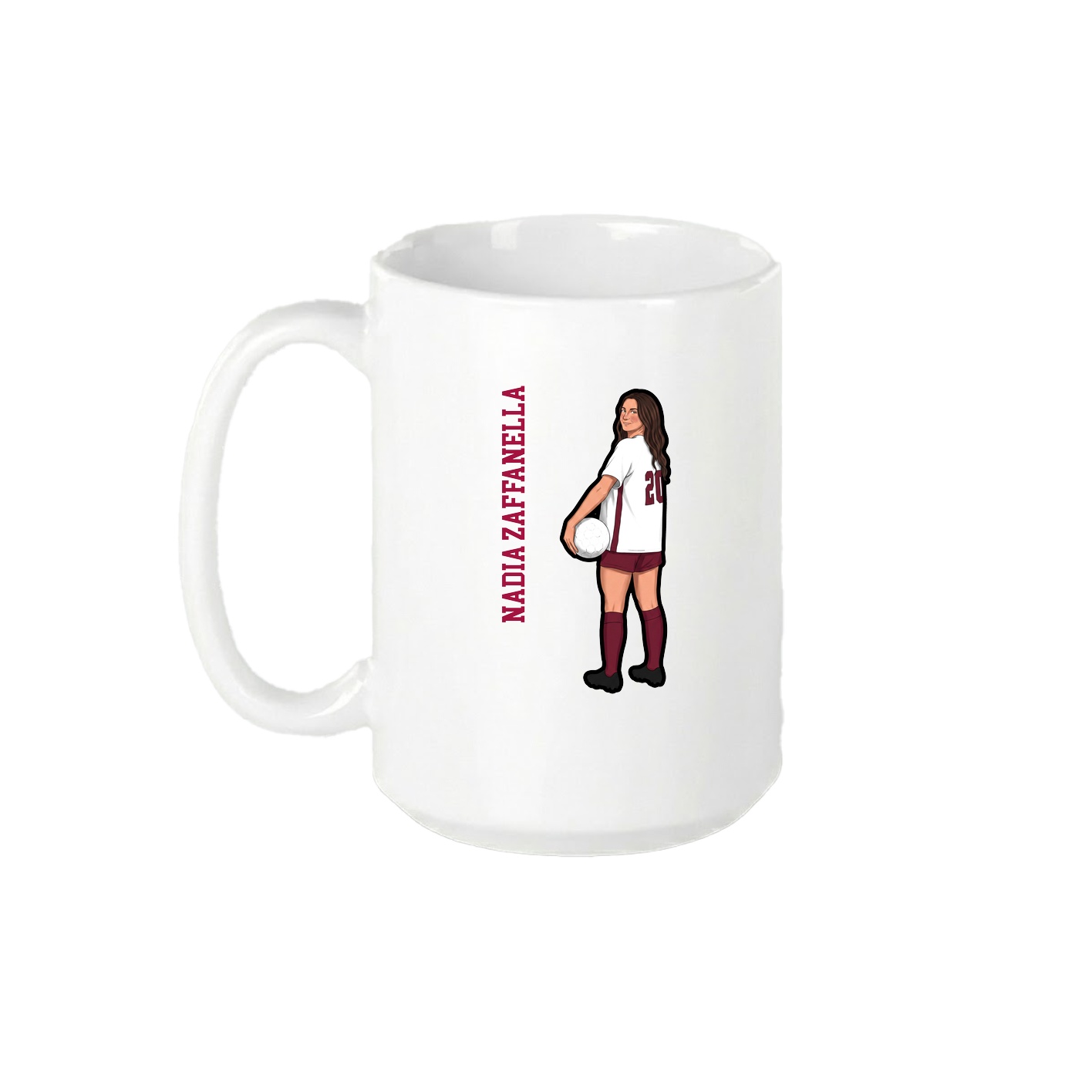15oz Coffee Mug — Name Vertical in White