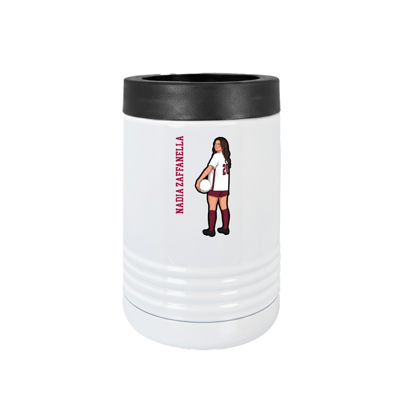 Beverage Holder — Name Vertical in White