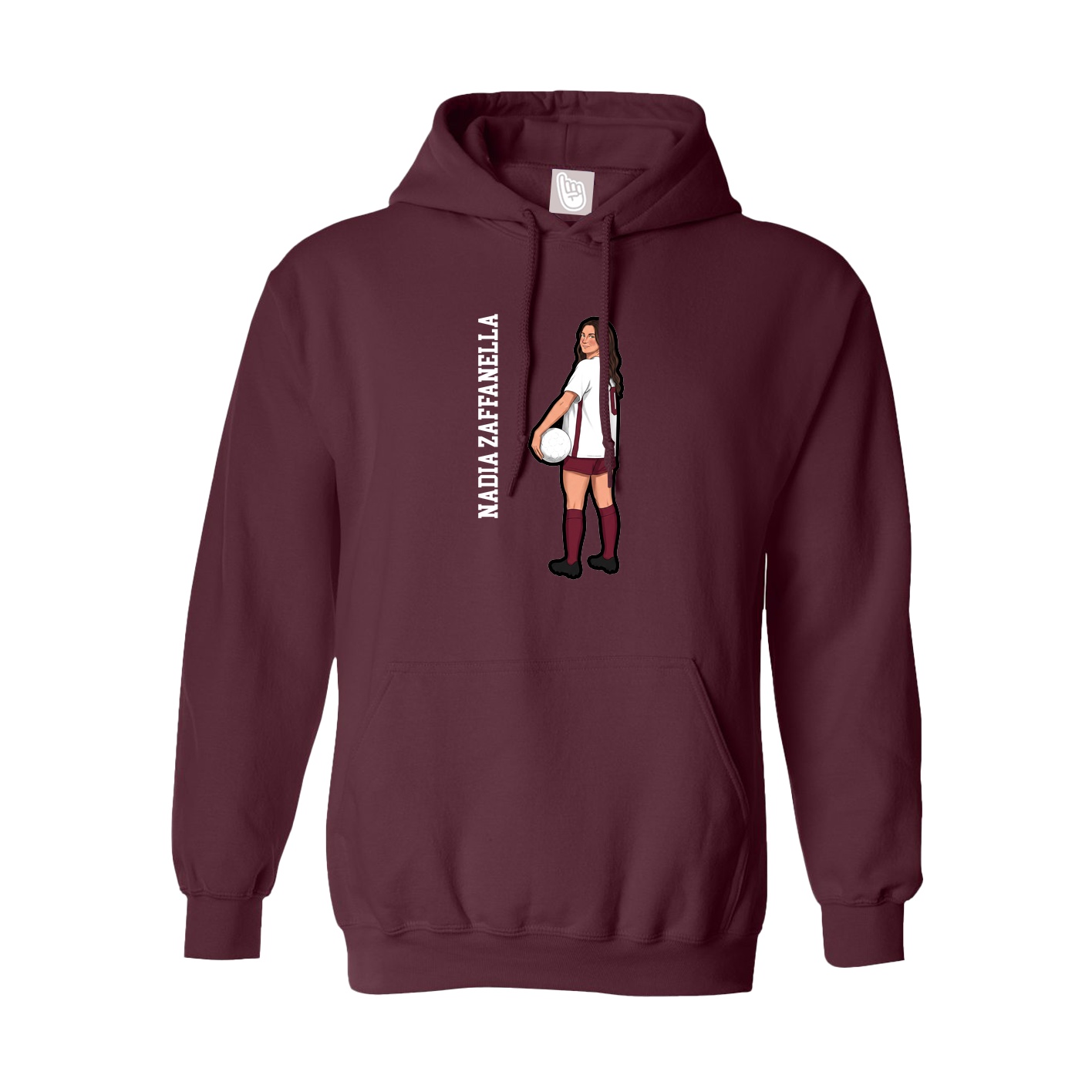 Youth Hoodie — Name Vertical in Maroon