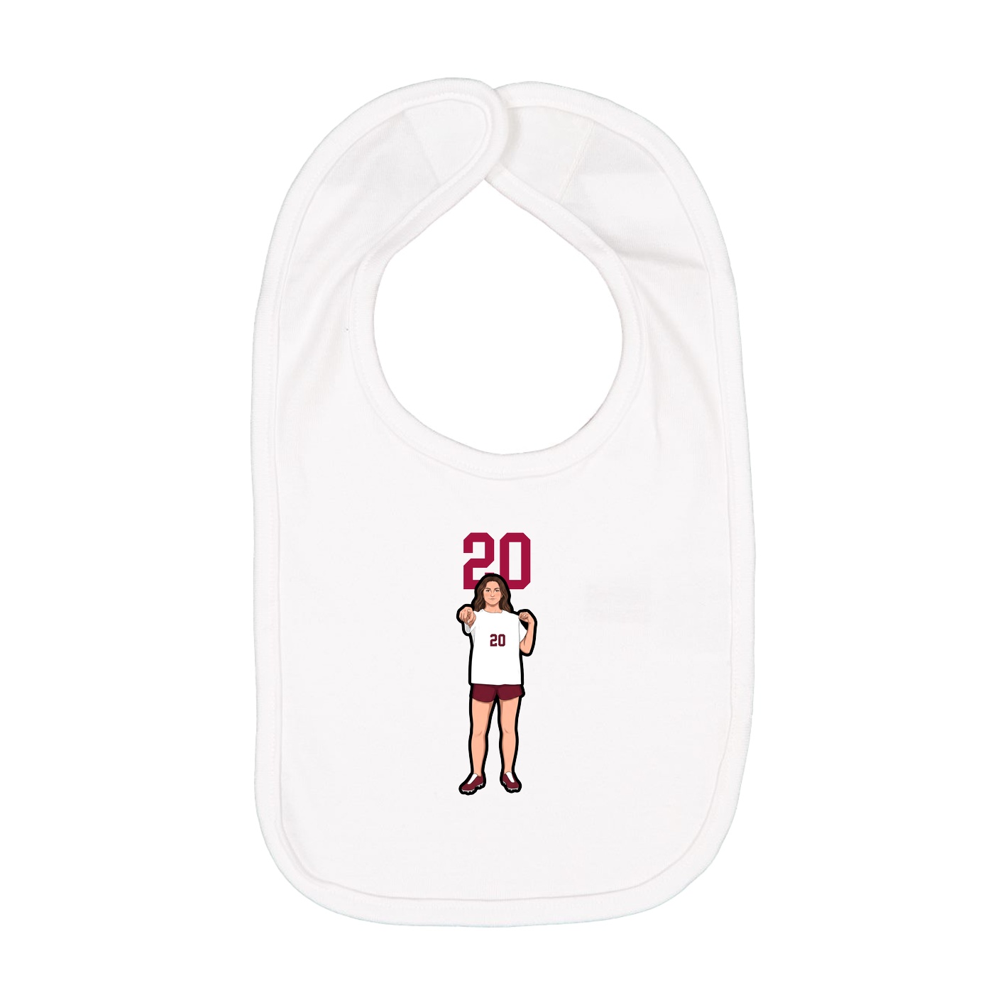 Infant Bib — Number Top in White
