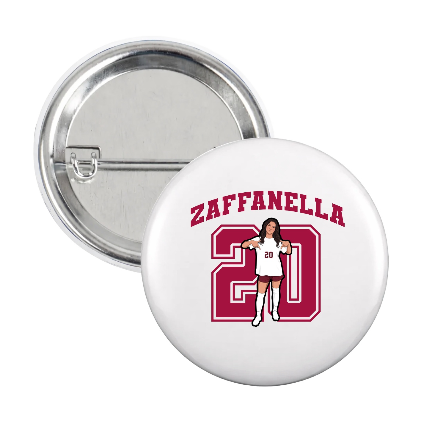 Game Day Button — Number in White
