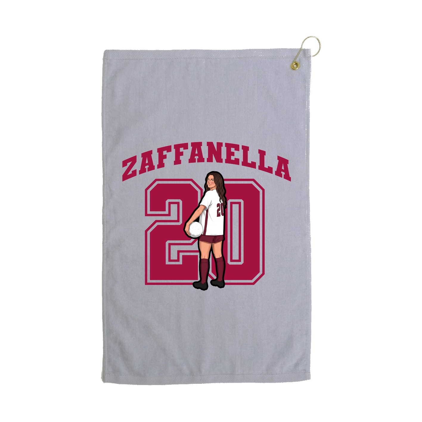 Golf Towel — Number in Grey