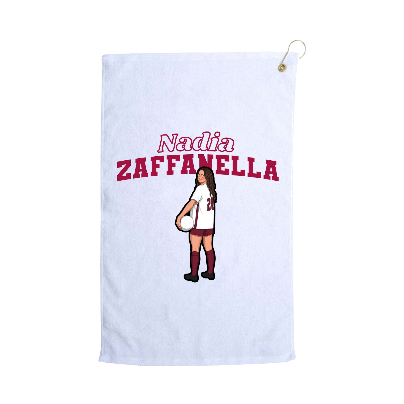 Golf Towel — Name Arch in White