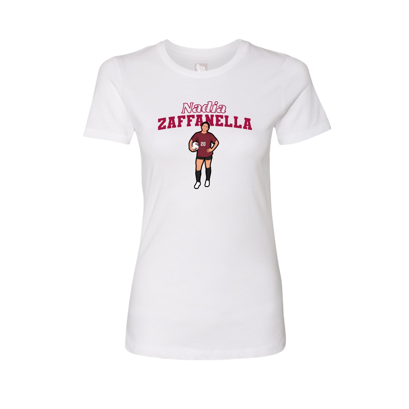 Fitted Women's Tee — Name Arch in White