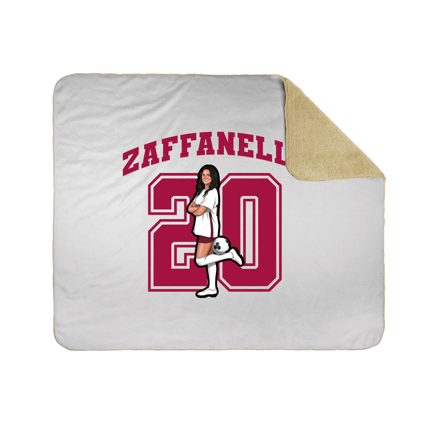 Throw Blanket — Number in White