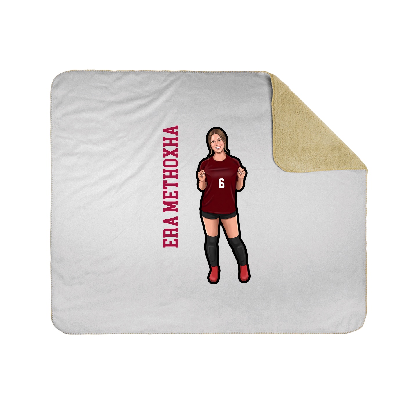Throw Blanket — Name Vertical in White