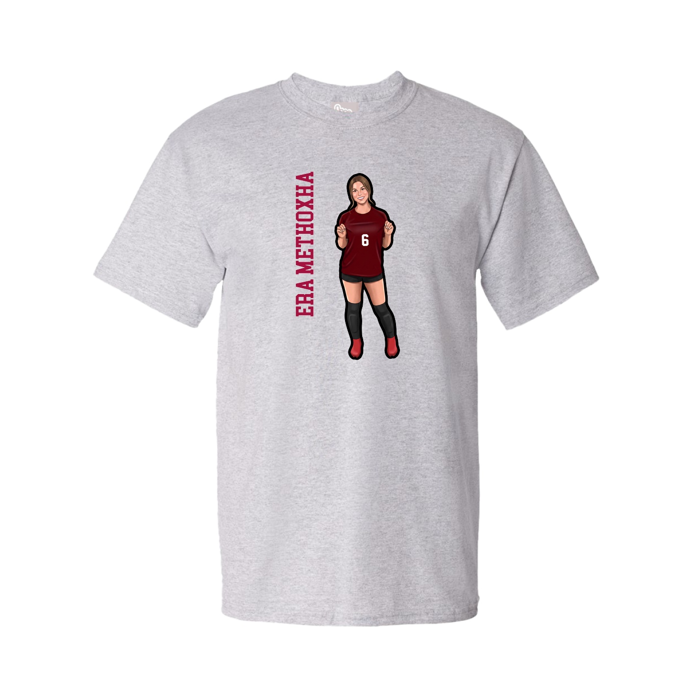 Youth Tee — Name Vertical in Grey
