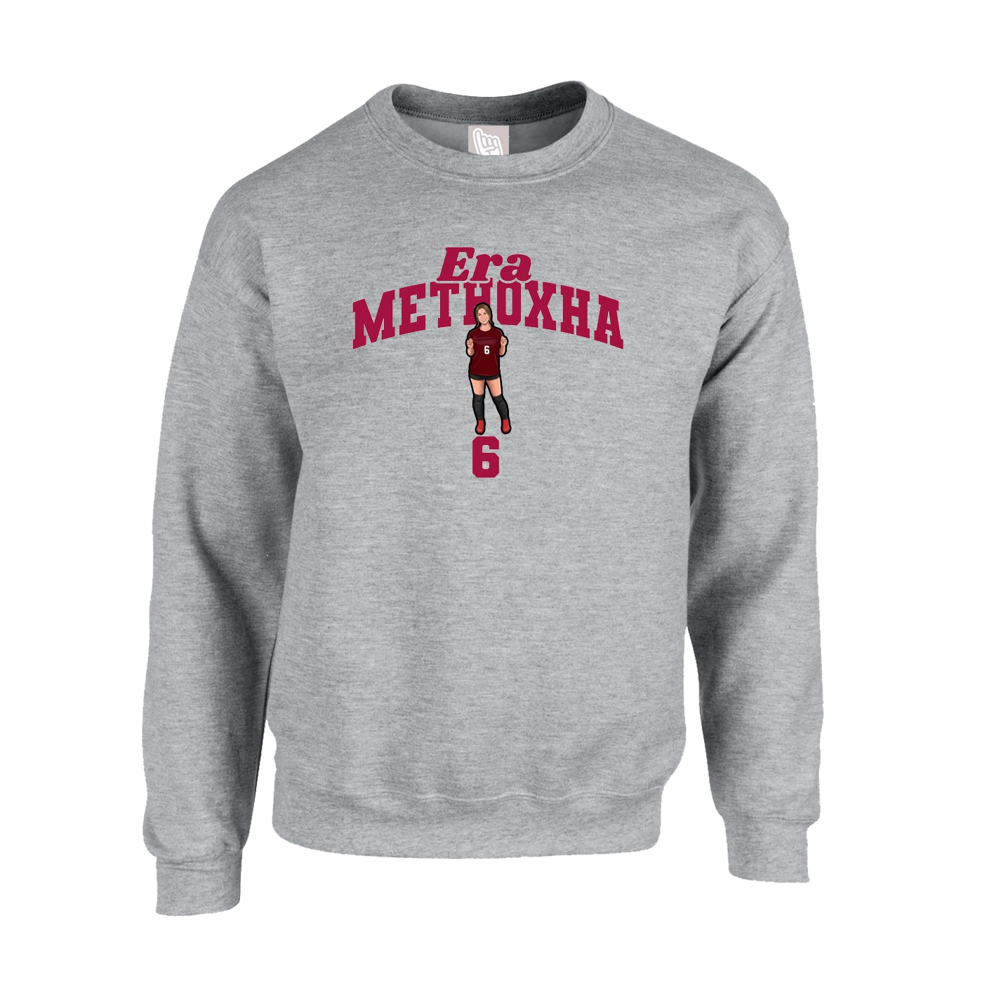 Fleece Crew — Signature Arch in Grey