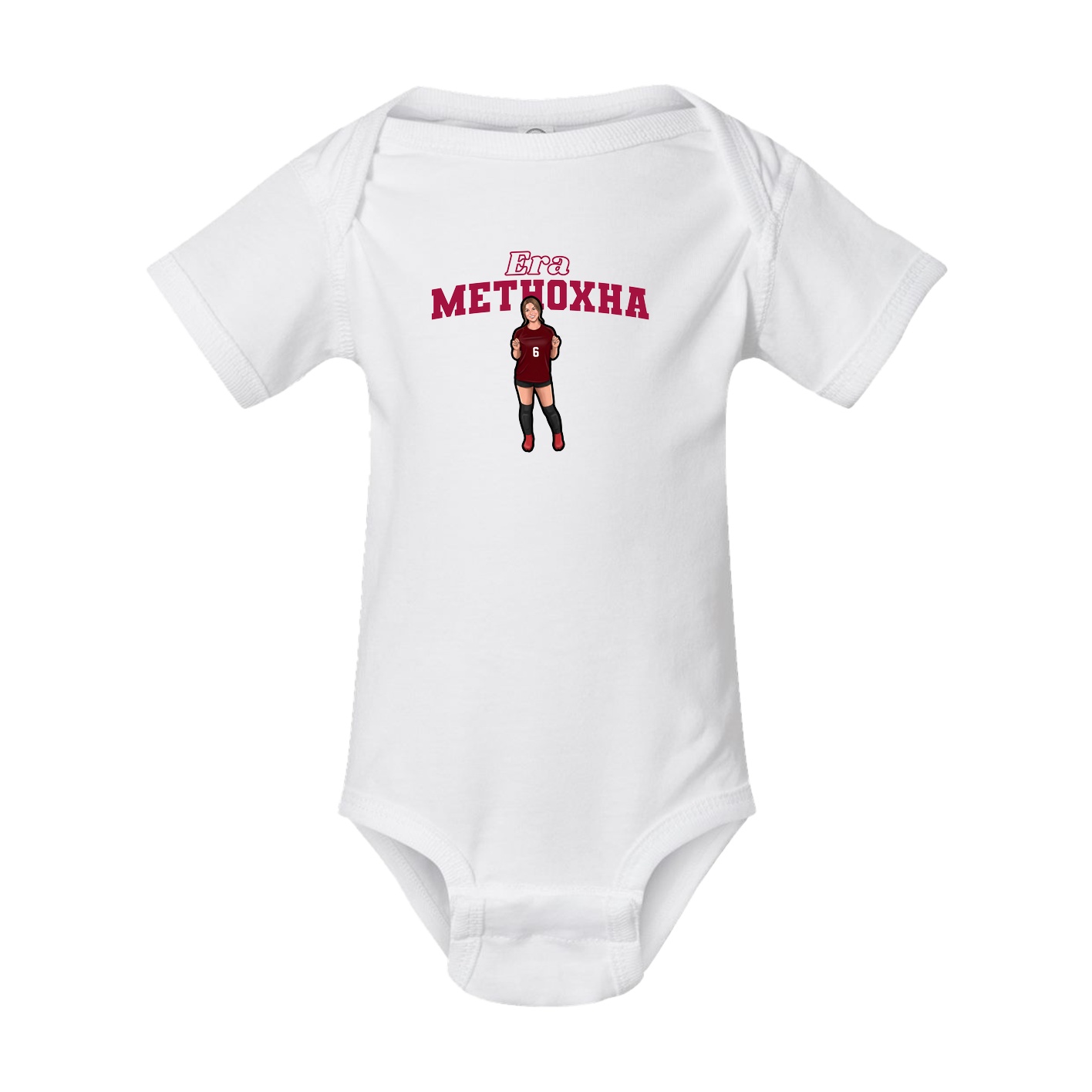 Baby Onesie — Name Arch in White