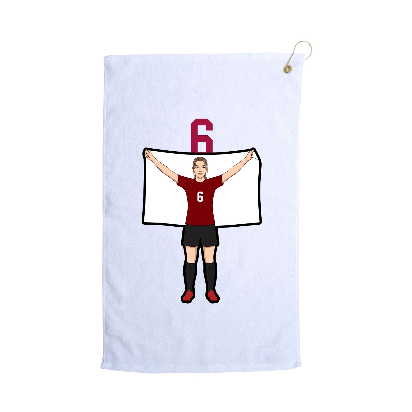 Golf Towel — Number Top in White