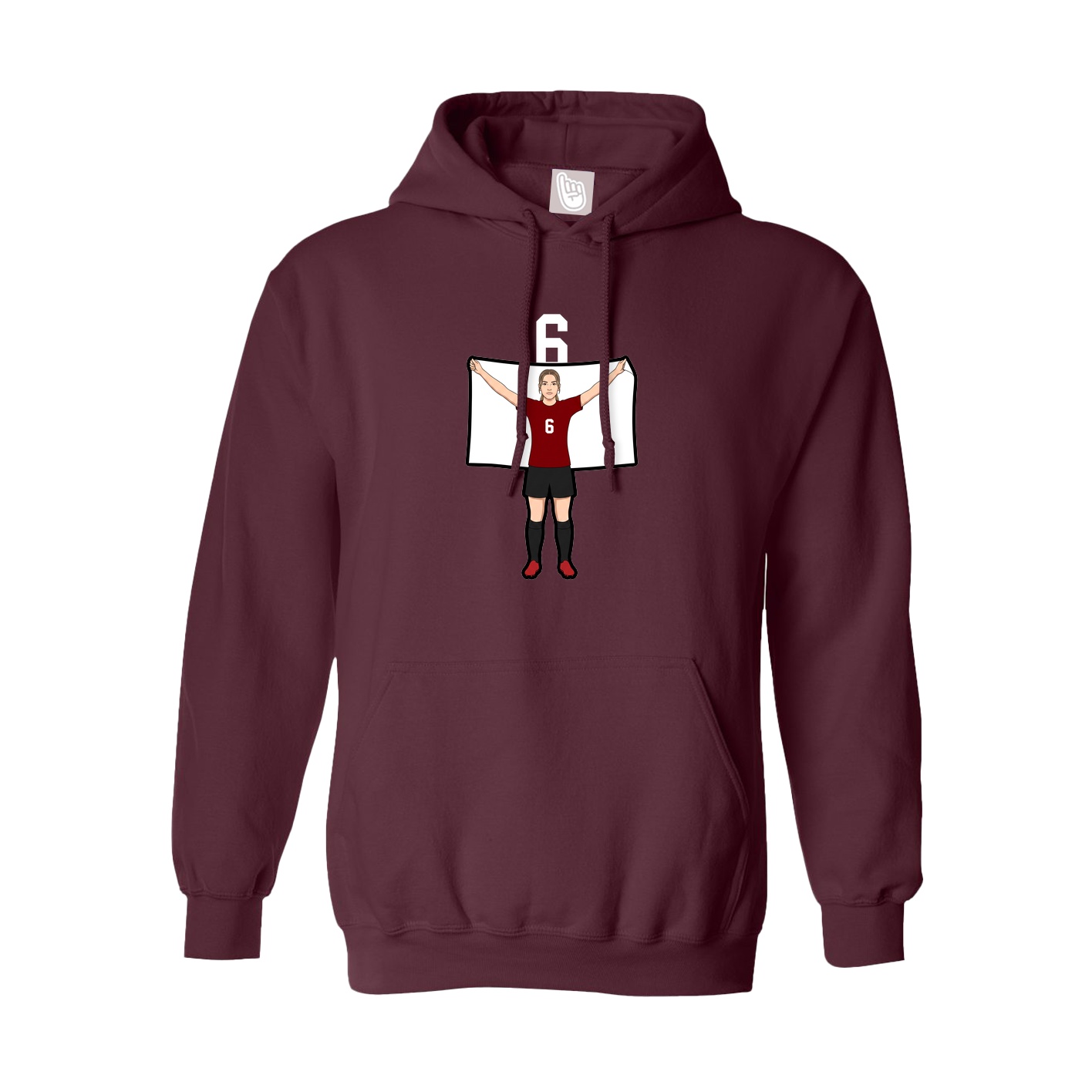 Hoodie — Number Top in Maroon