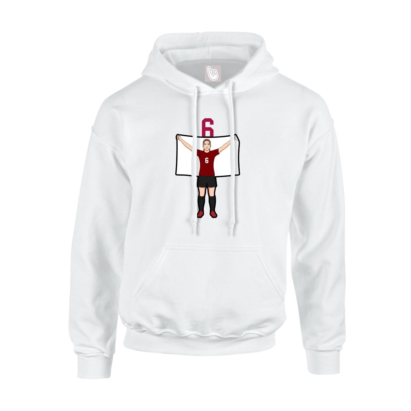 Youth Hoodie — Number Top in White