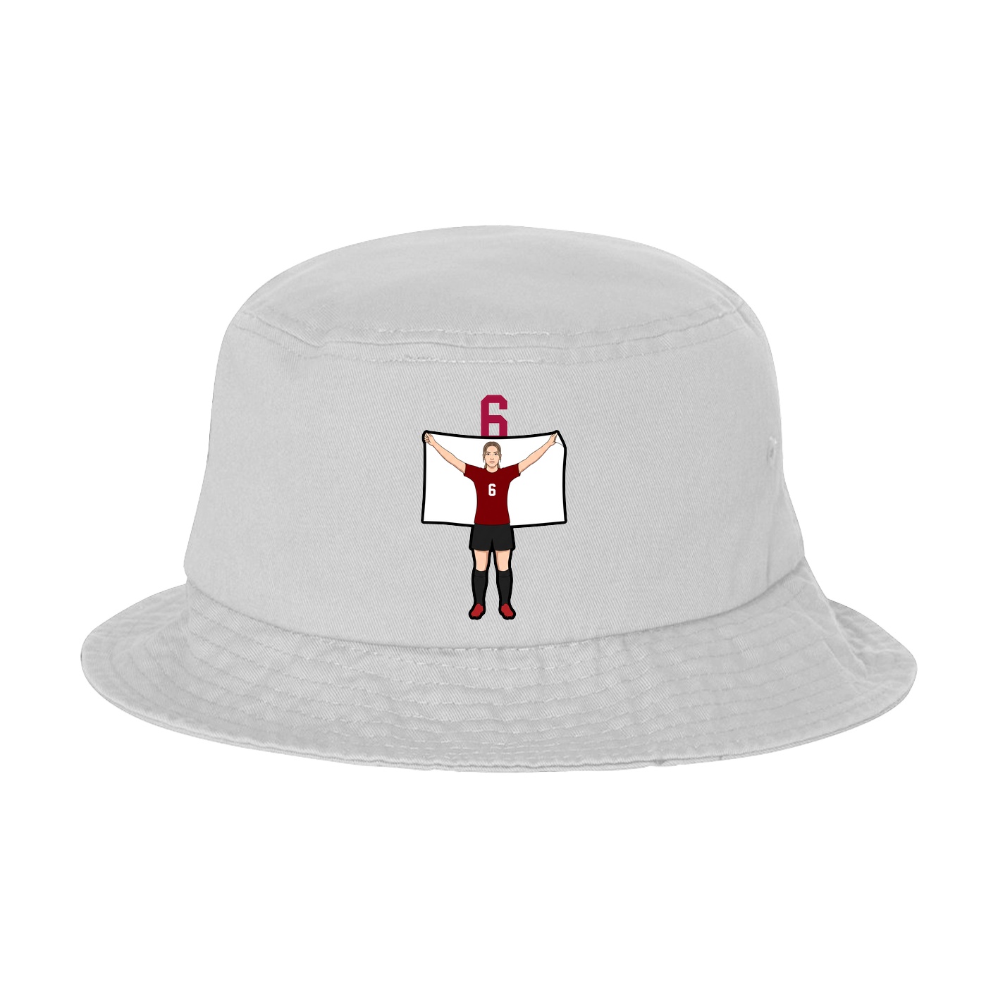 Bucket Cap — Number Top in White