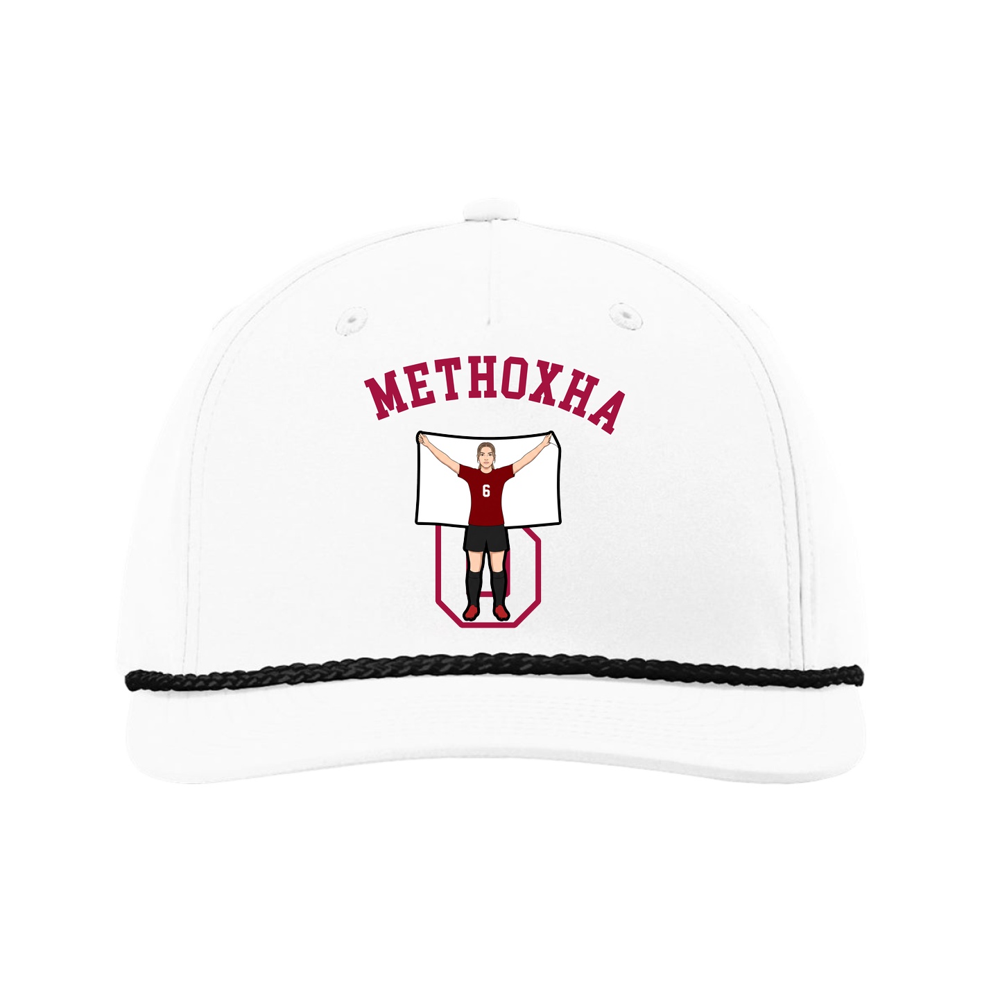 Five-Panel Classic Rope Cap — Shirsey Arch in White
