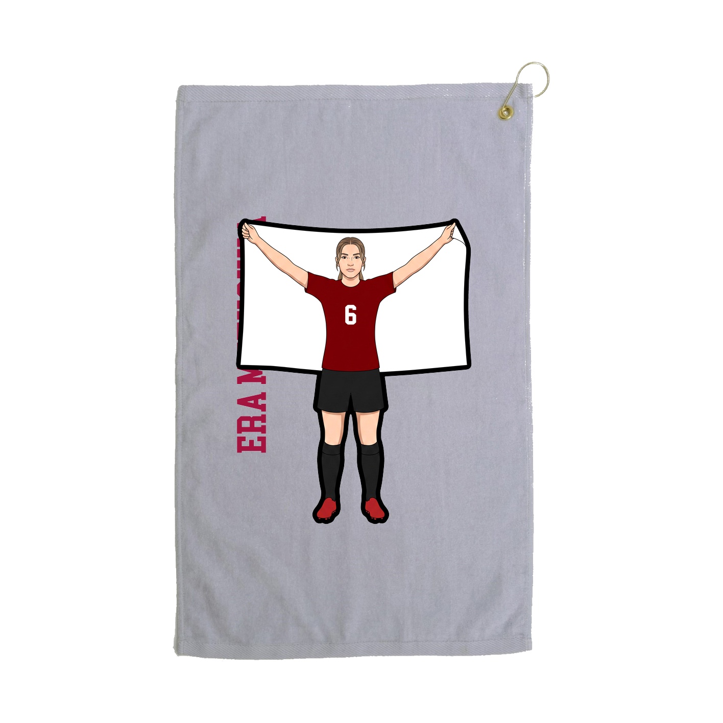 Golf Towel — Name Vertical in Grey