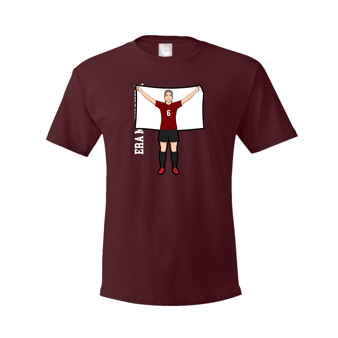 Youth Tee — Name Vertical in Maroon