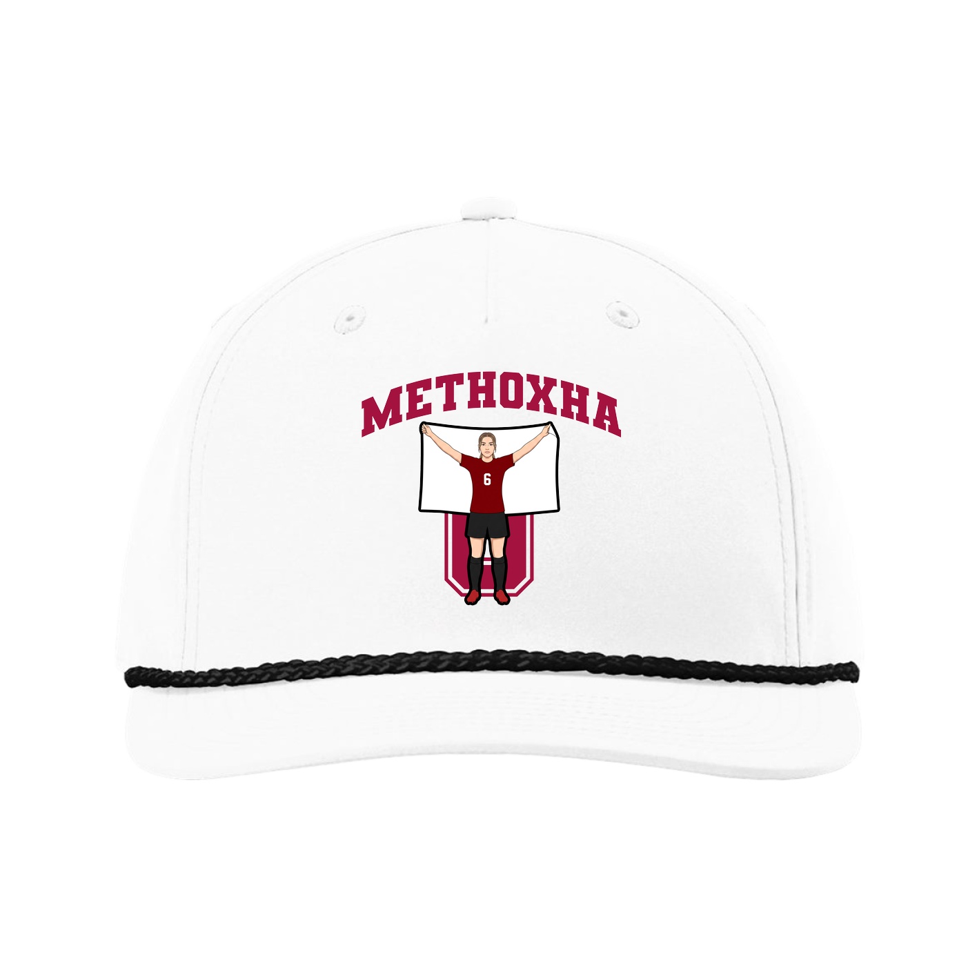 Five-Panel Classic Rope Cap — Number in White