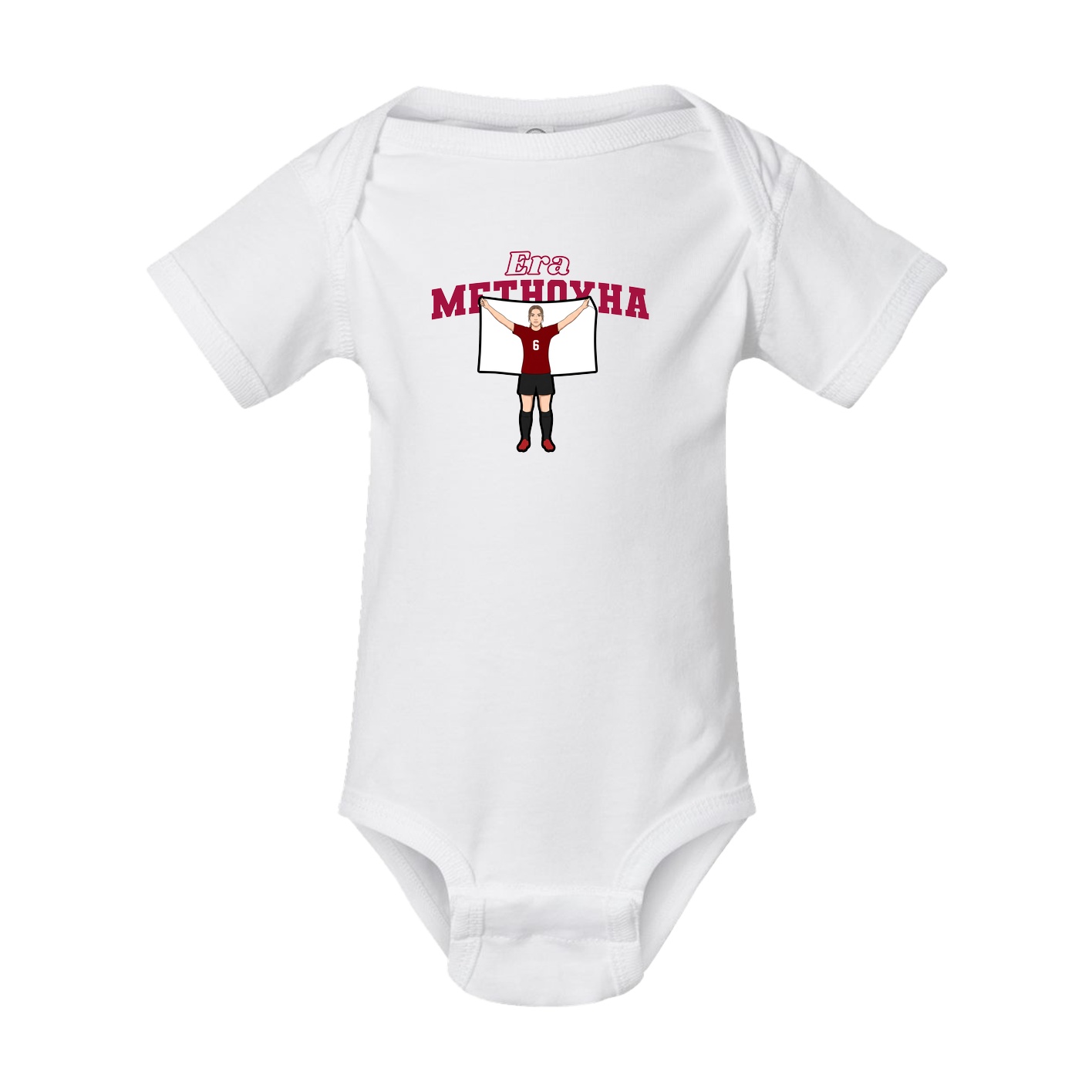 Baby Onesie — Name Arch in White