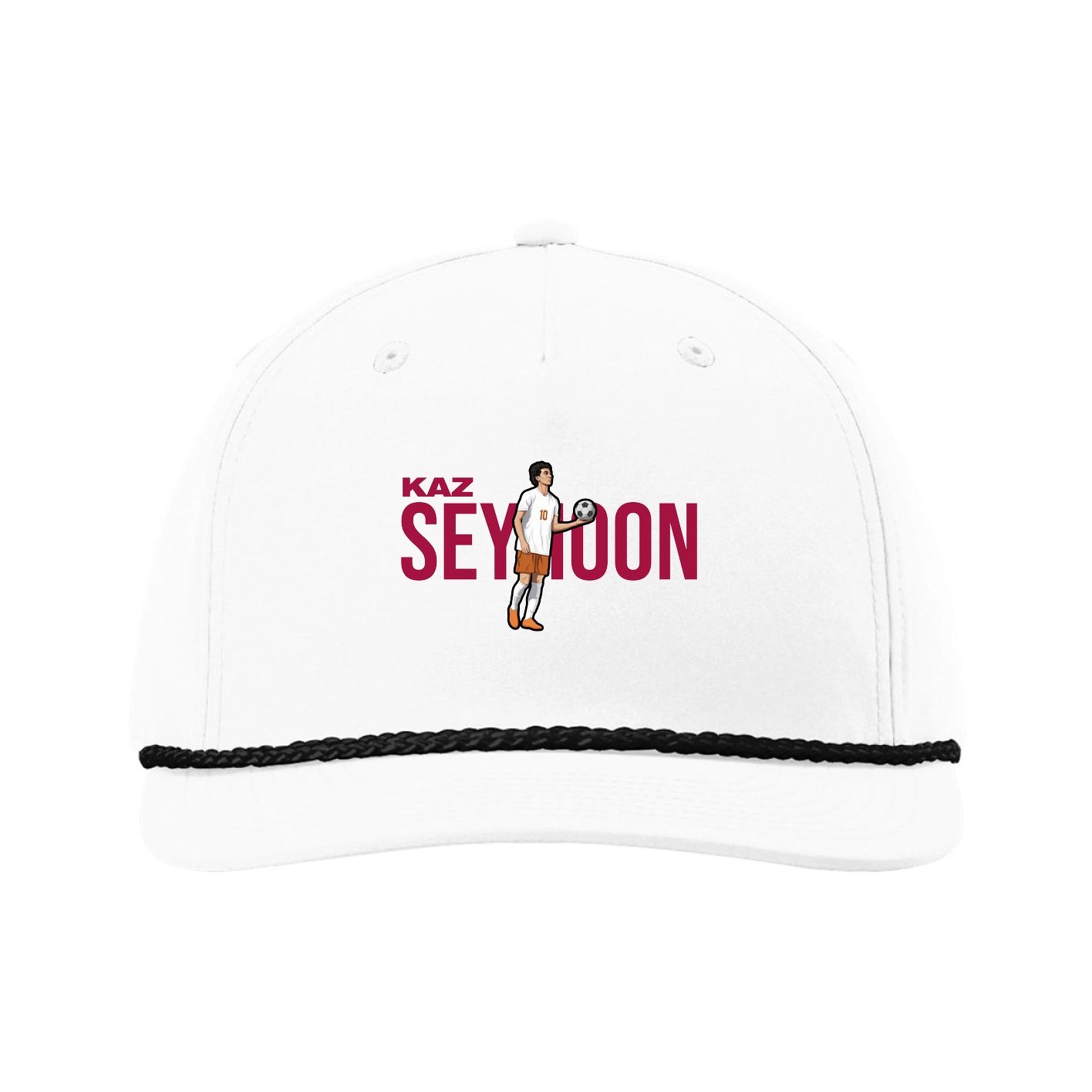 Five-Panel Classic Rope Cap — Player Name in White