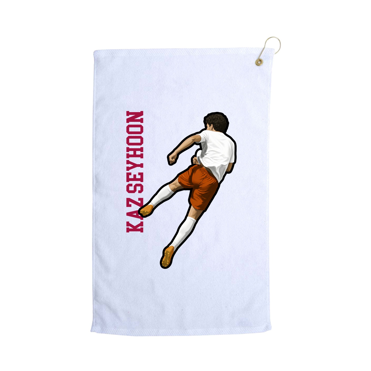 Golf Towel — Name Vertical in White