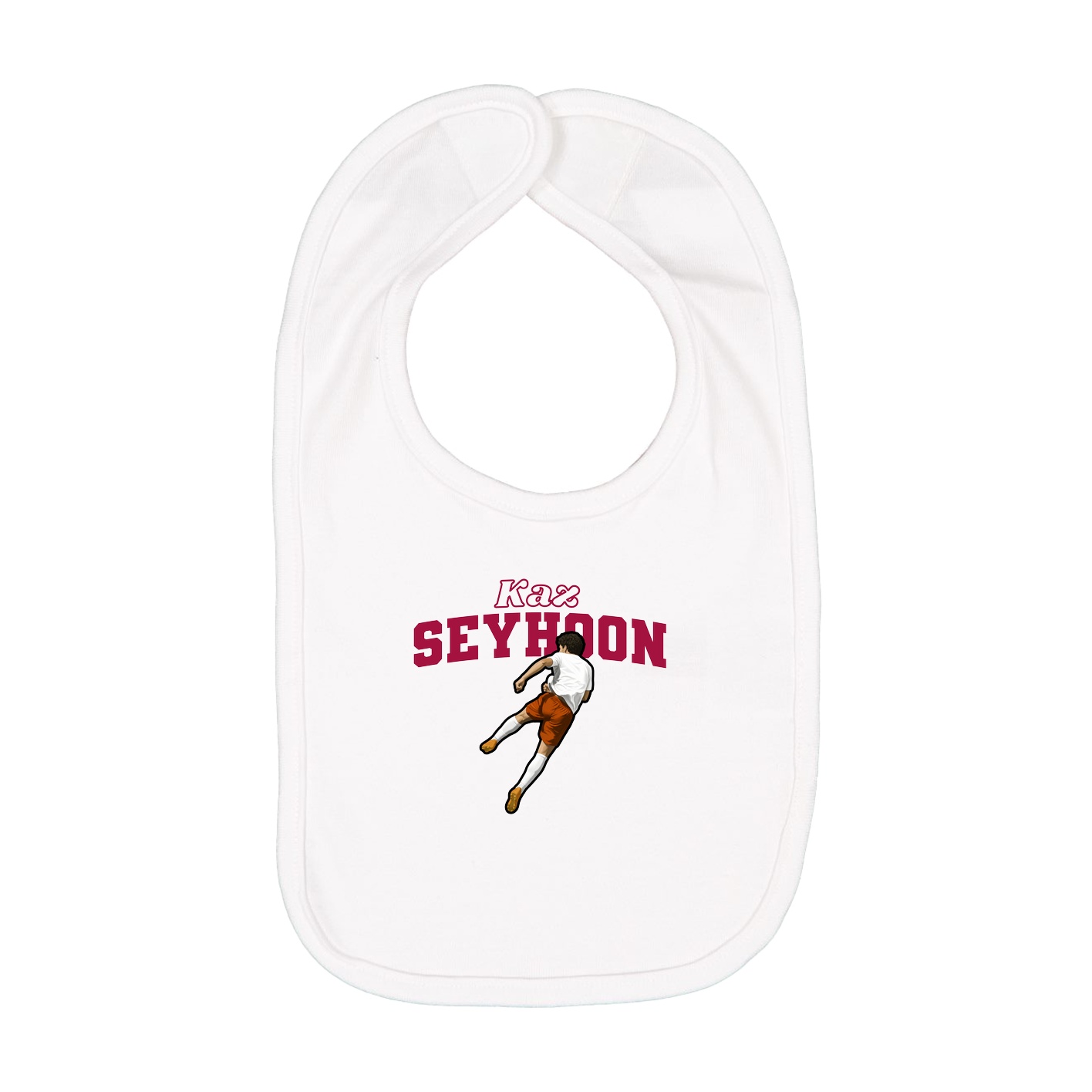 Infant Bib — Name Arch in White