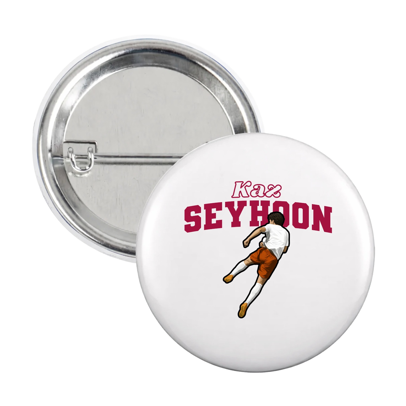 Game Day Button — Name Arch in White