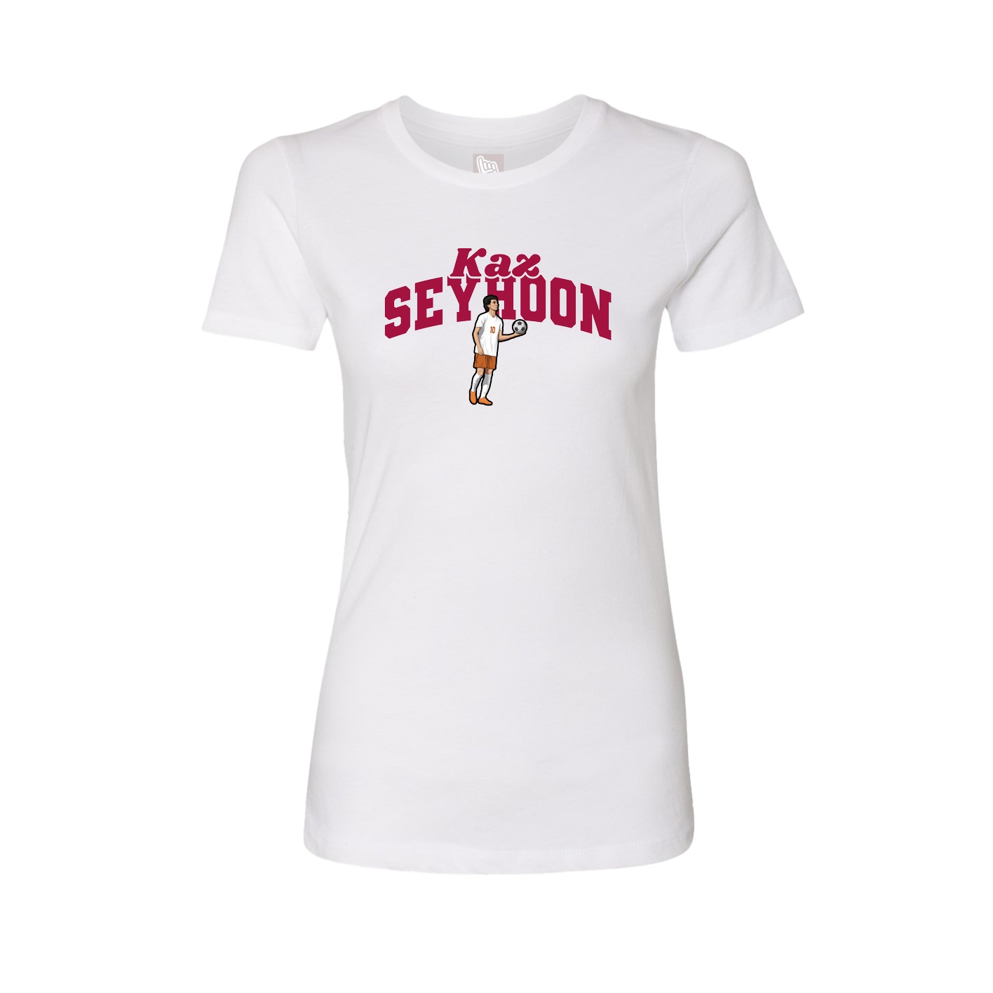 Fitted Women's Tee — Signature Arch in White