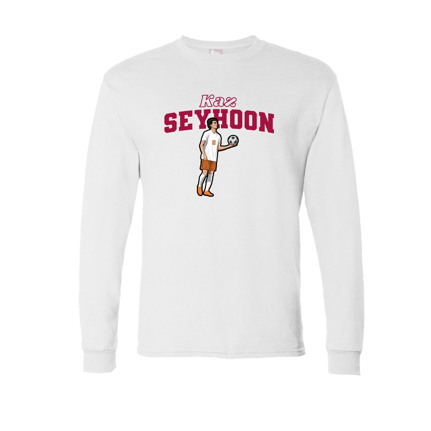Long Sleeve Tee — Name Arch in White