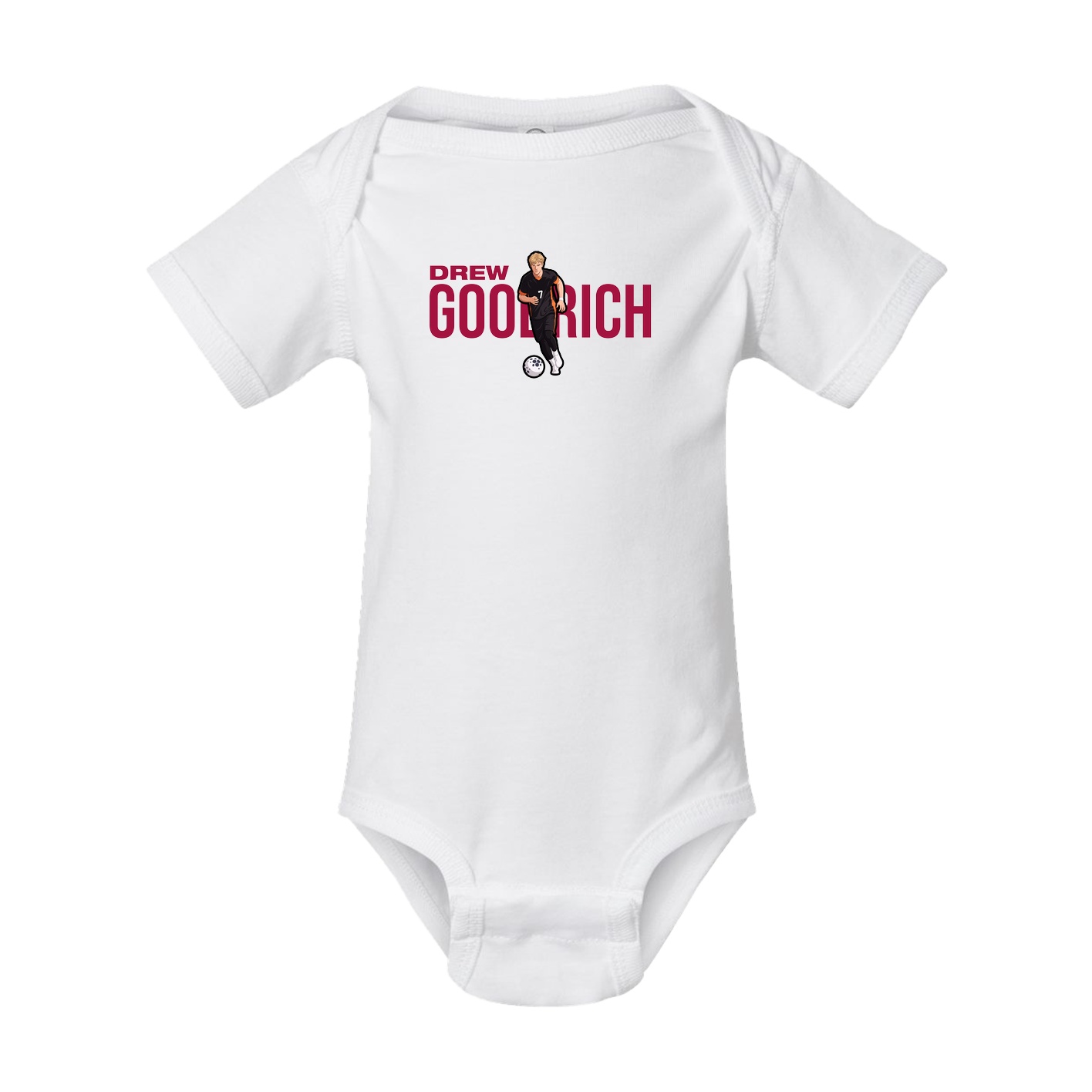 Baby Onesie — Player Name in White