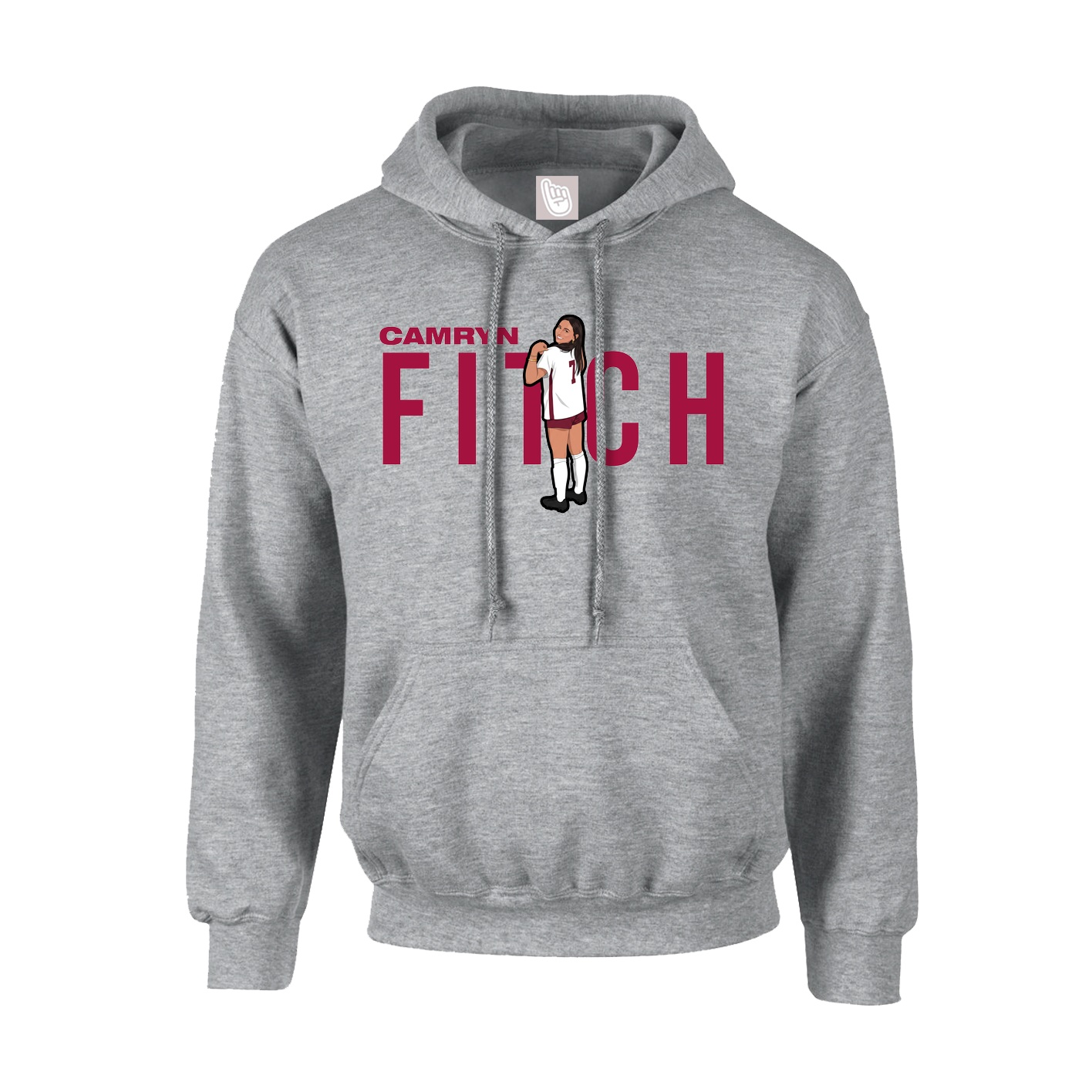 Youth Hoodie — Player Name in Grey