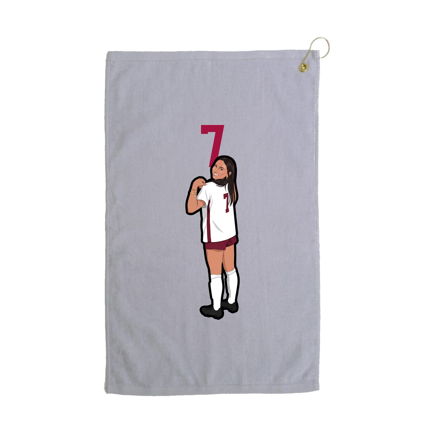 Golf Towel — Number Top in Grey