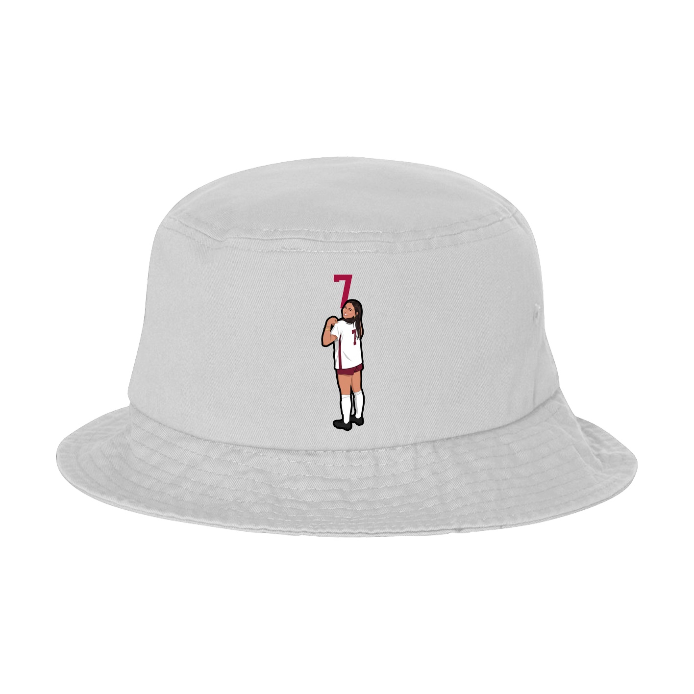 Bucket Cap — Number Top in White