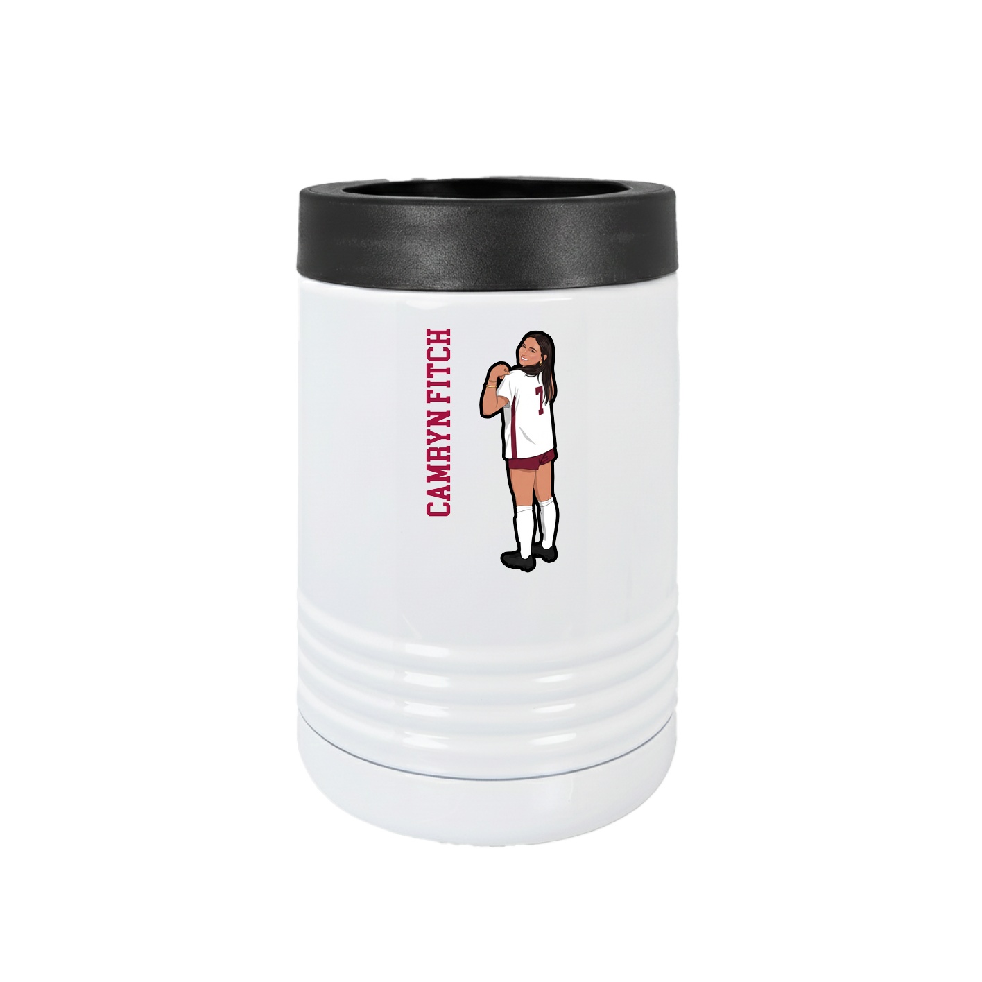 Beverage Holder — Name Vertical in White