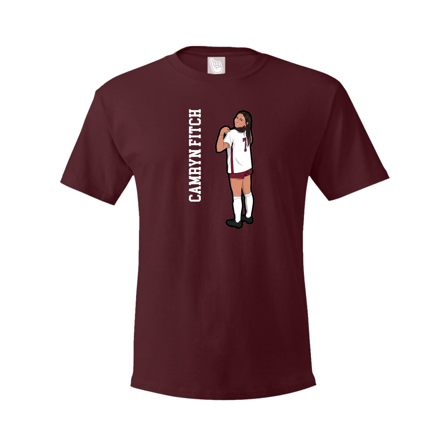 Youth Tee — Name Vertical in Maroon