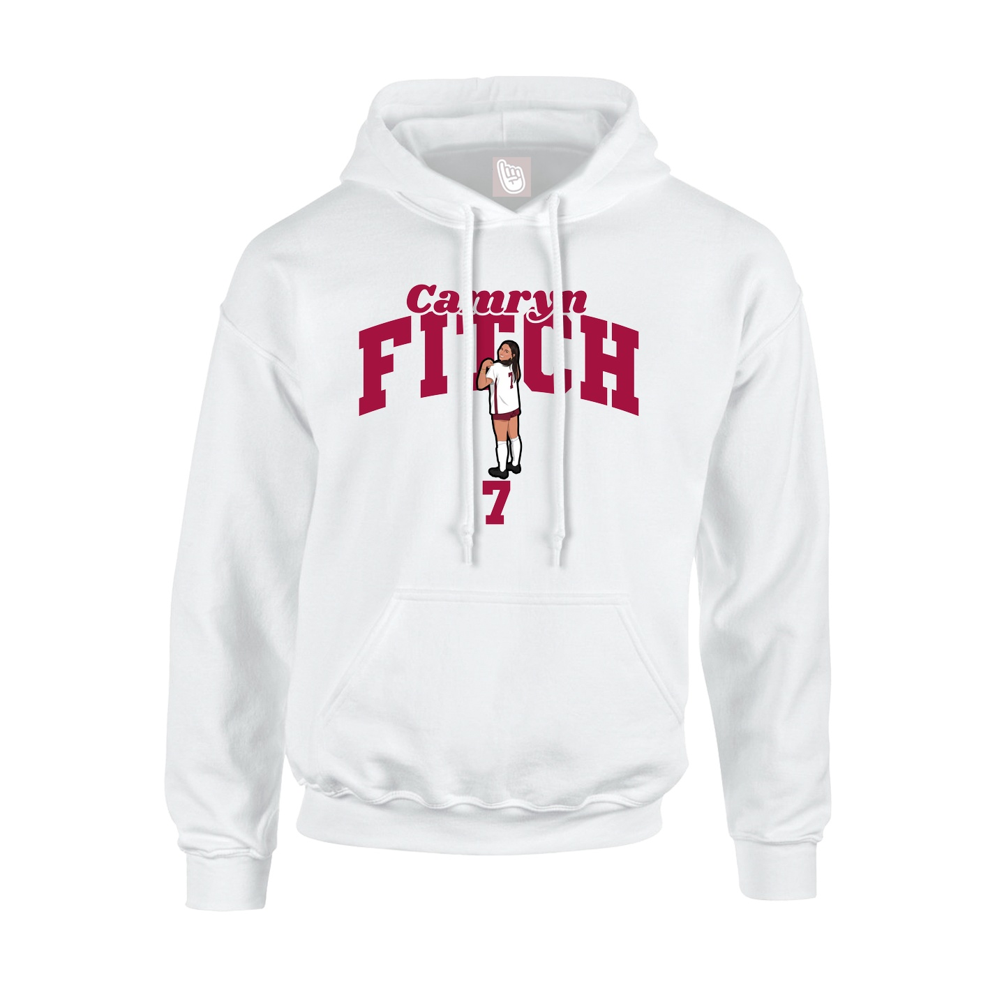 Youth Hoodie — Signature Arch in White