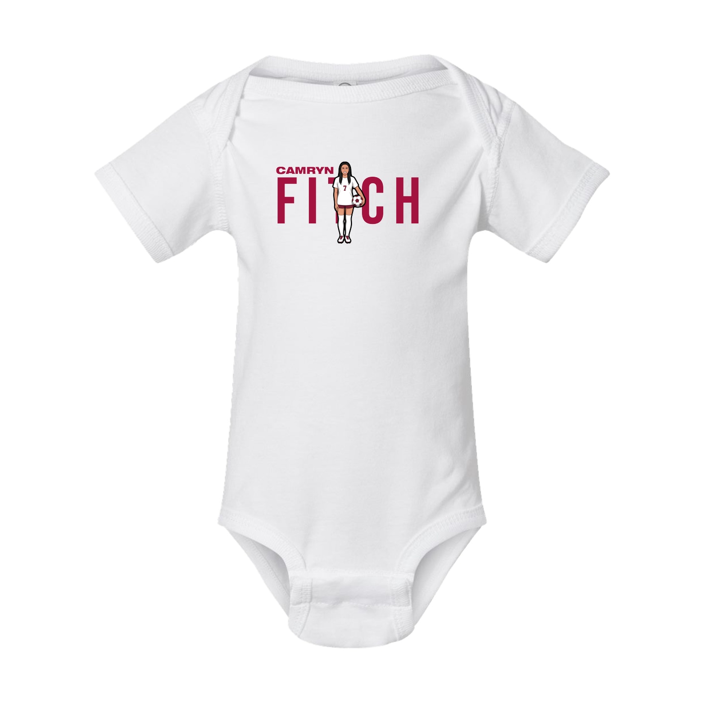 Baby Onesie — Player Name in White