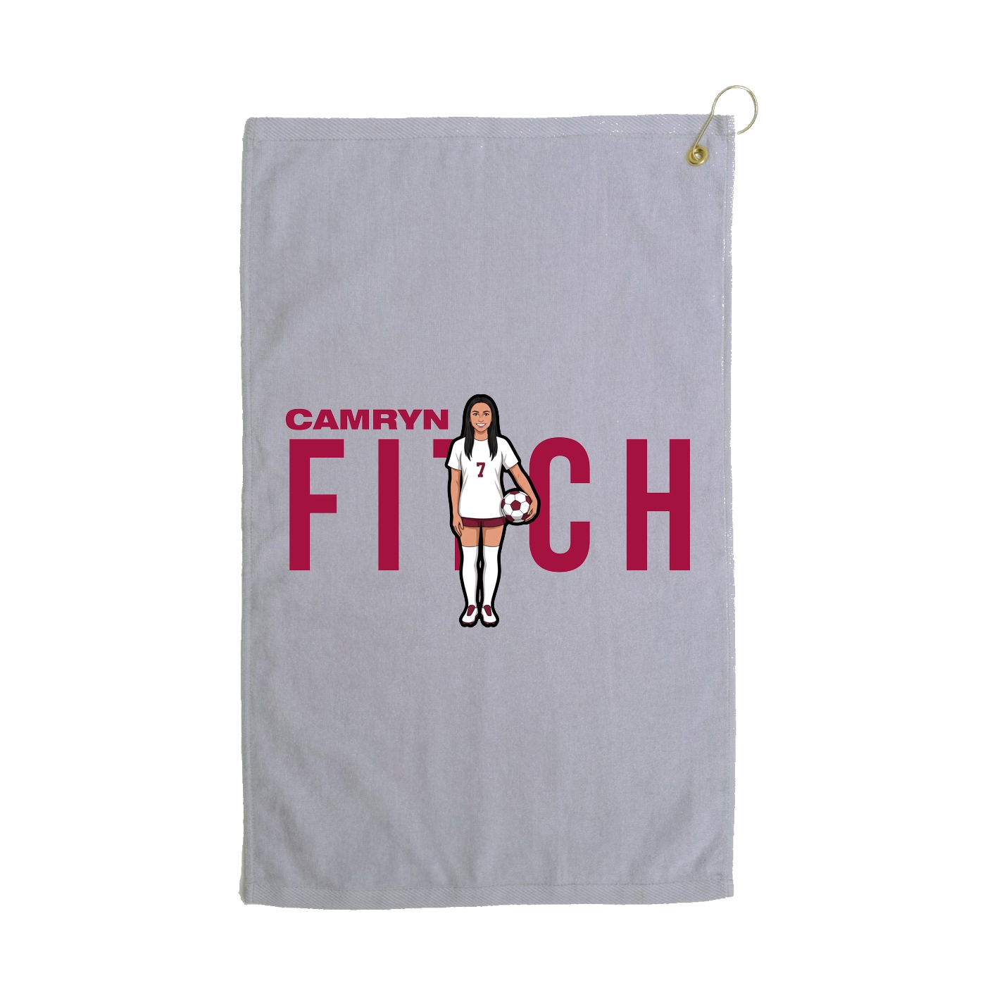 Golf Towel — Player Name in Grey