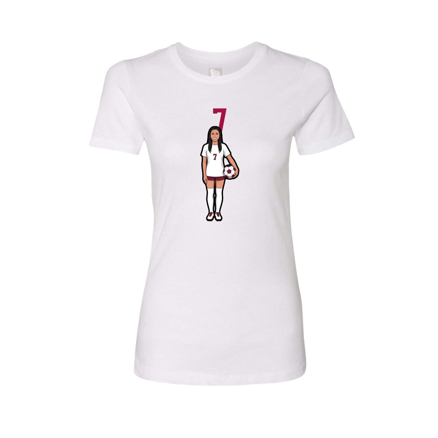 Fitted Women's Tee — Number Top in White