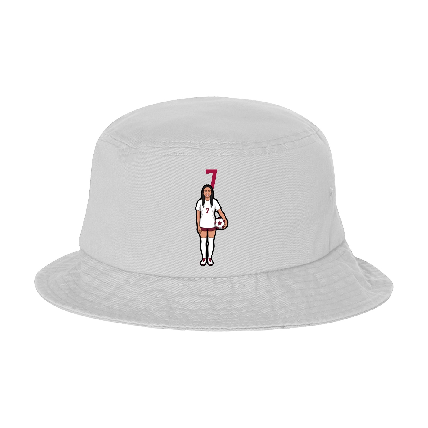 Bucket Cap — Number Top in White