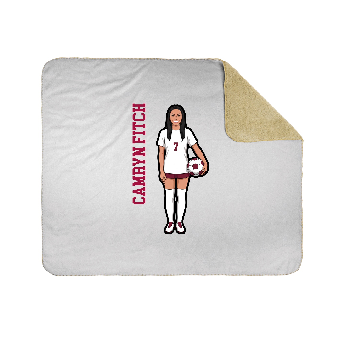 Throw Blanket — Name Vertical in White