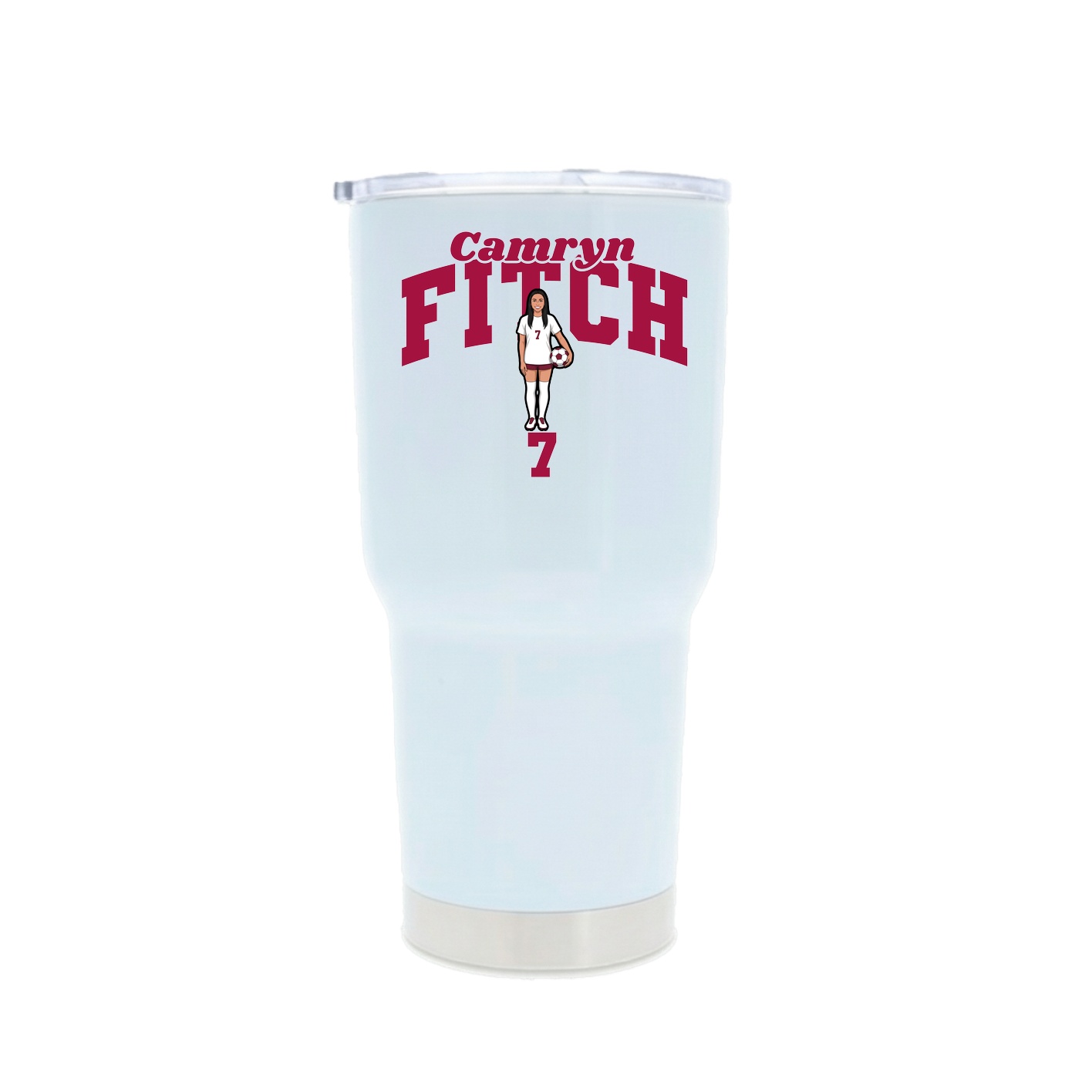 30oz Stainless Steel Tumbler — Signature Arch in White