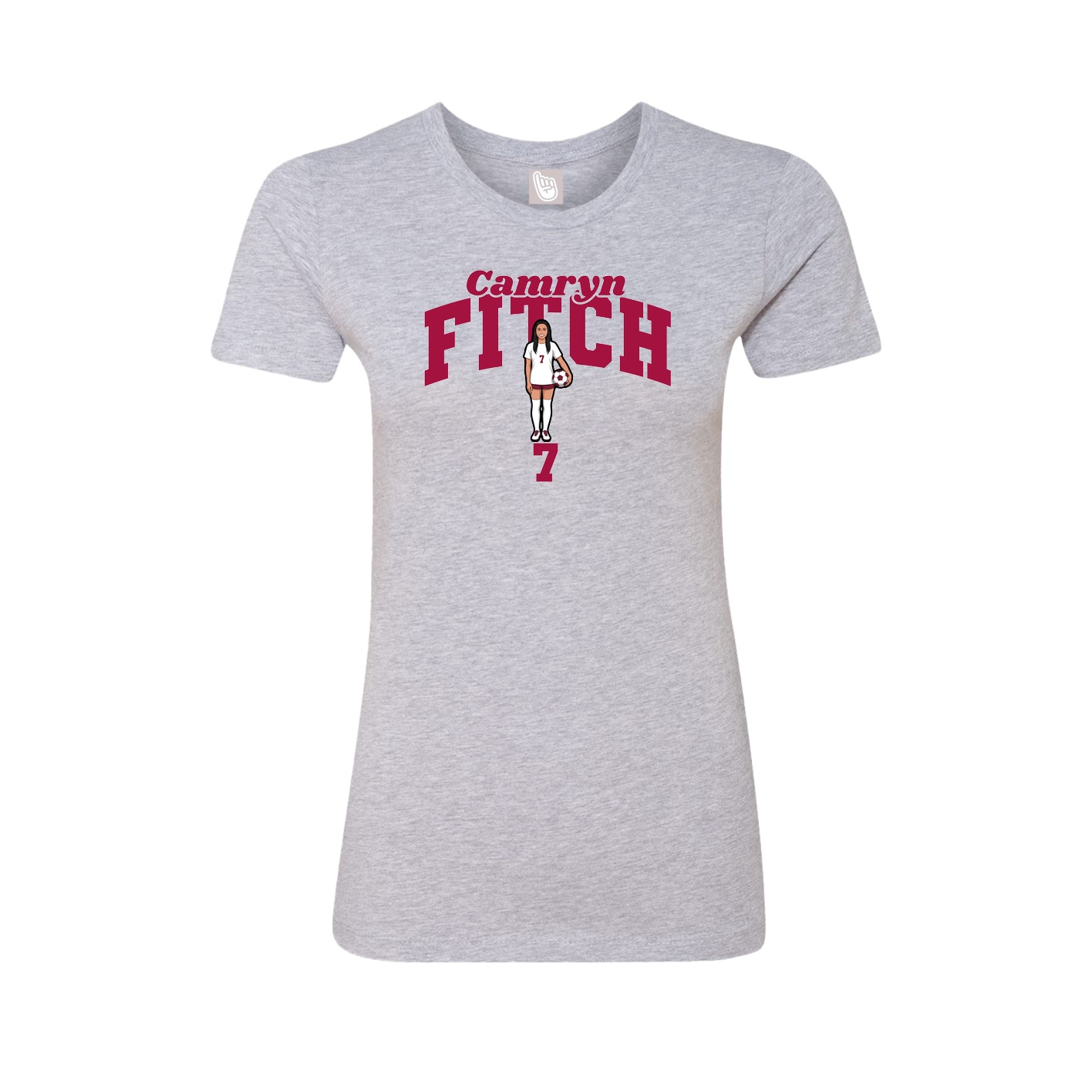 Fitted Women's Tee — Signature Arch in Grey