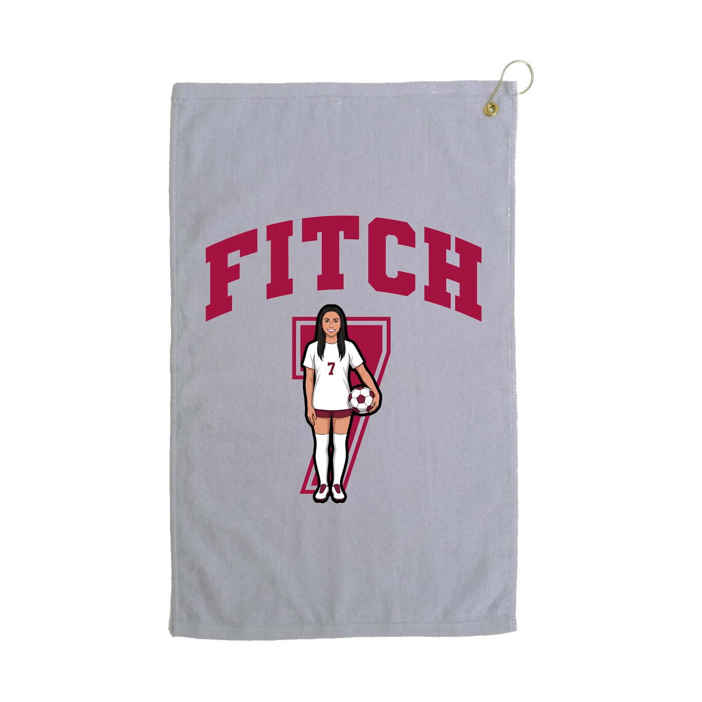 Golf Towel — Number in Grey