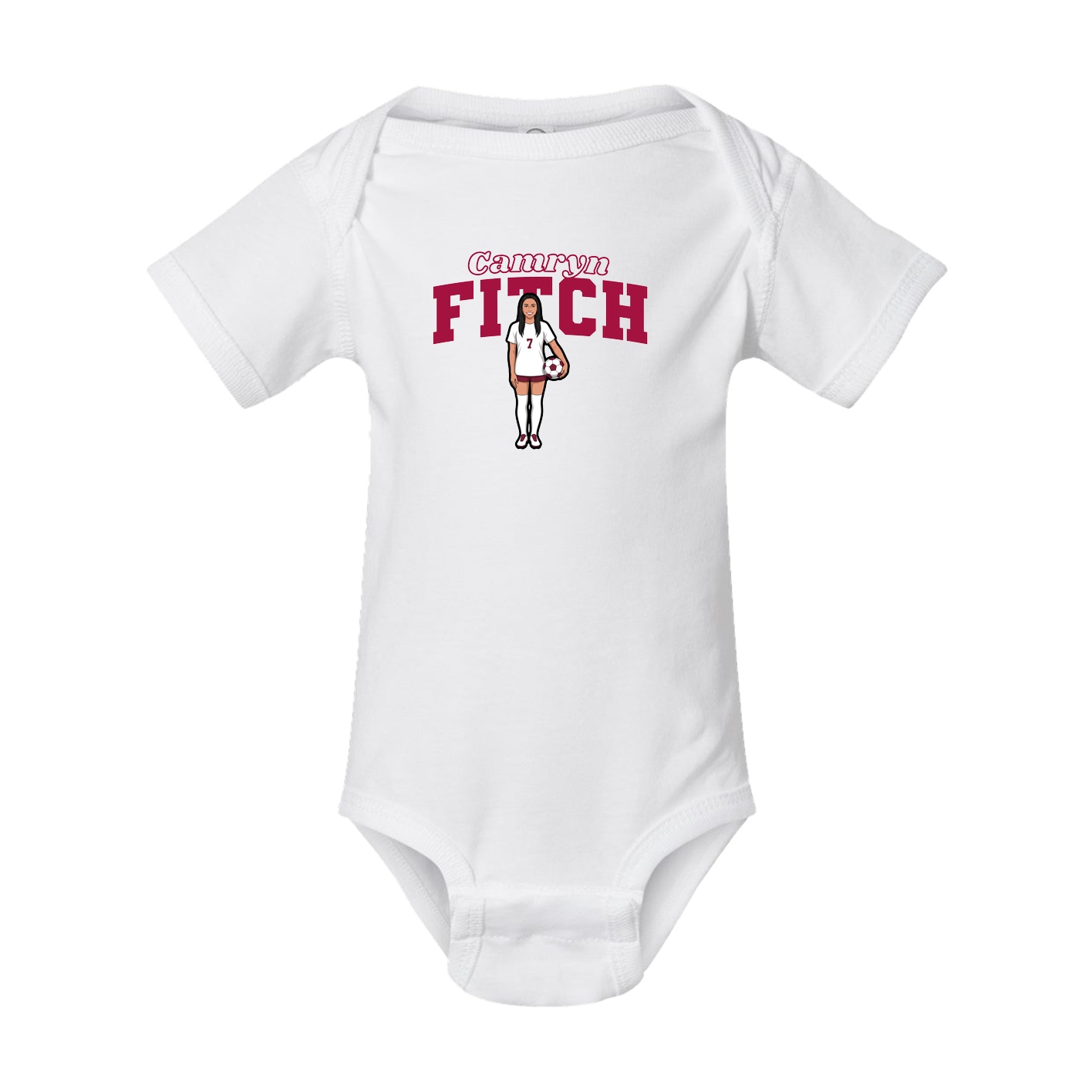 Baby Onesie — Name Arch in White
