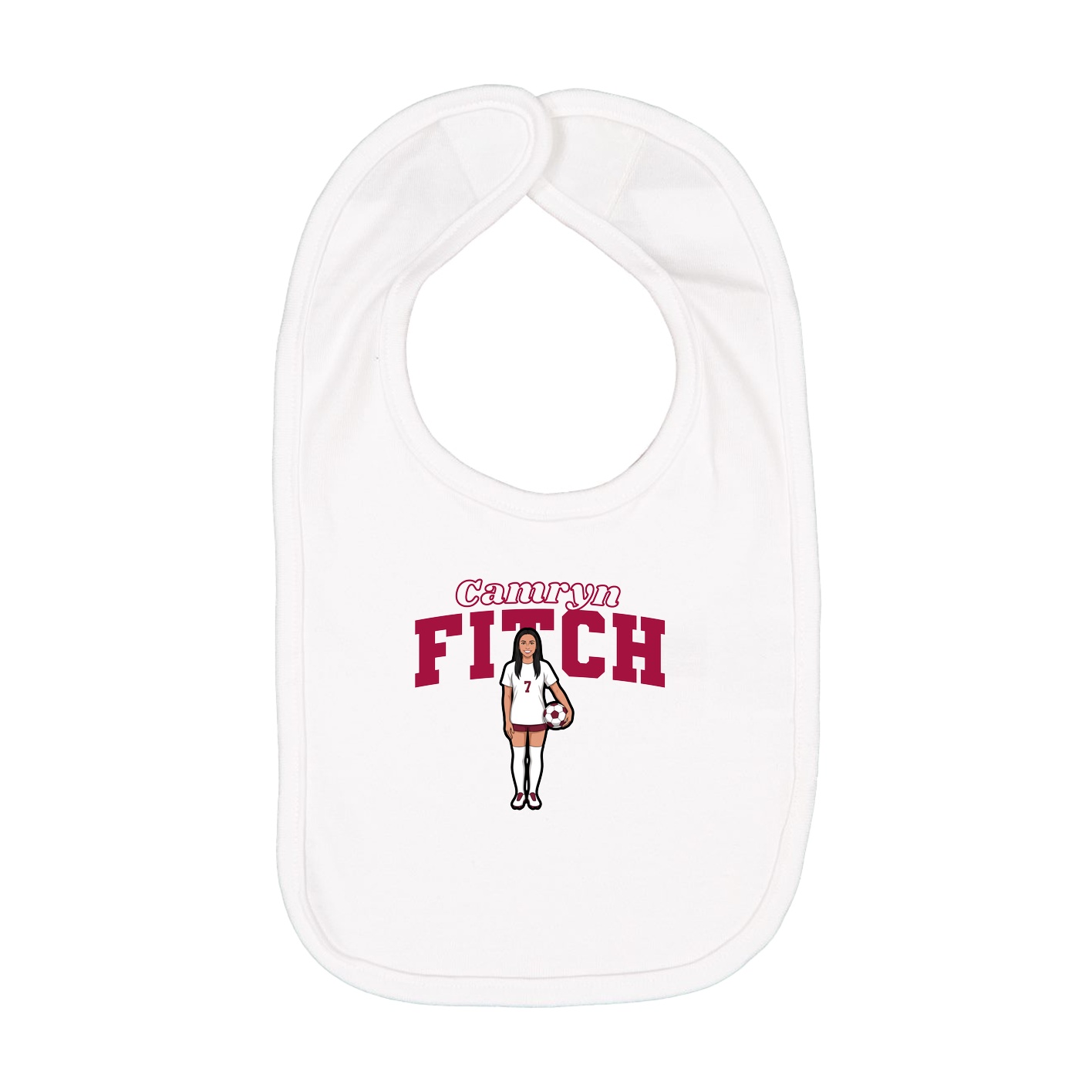 Infant Bib — Name Arch in White