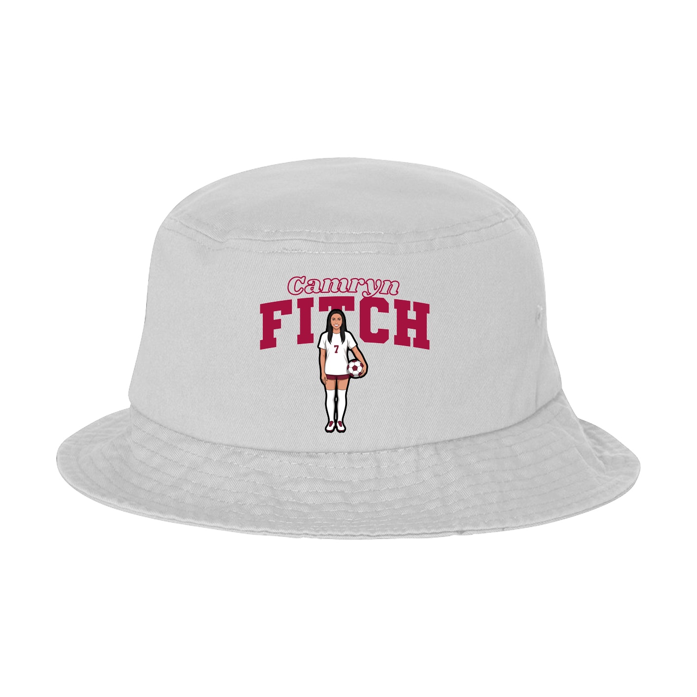 Bucket Cap — Name Arch in White
