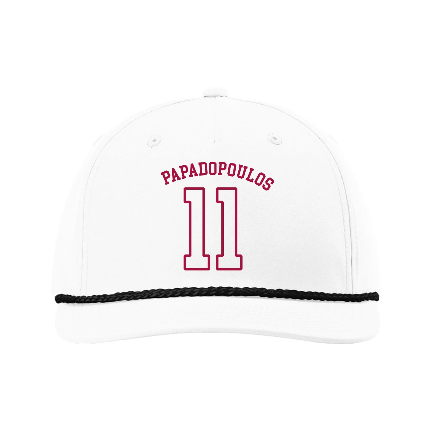 Five-Panel Classic Rope Cap — Shirsey Arch in White