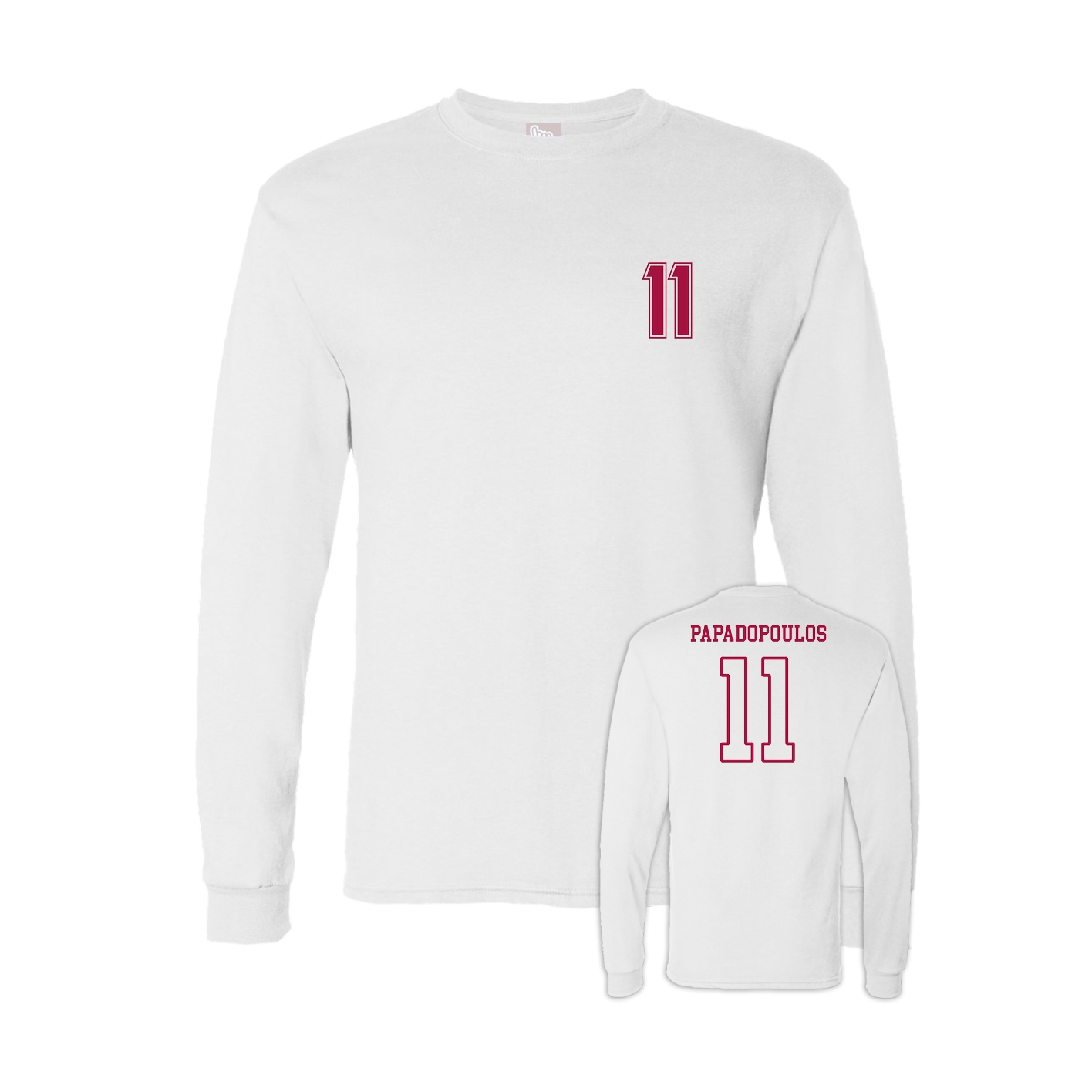 Long Sleeve Tee — Chest Back in White
